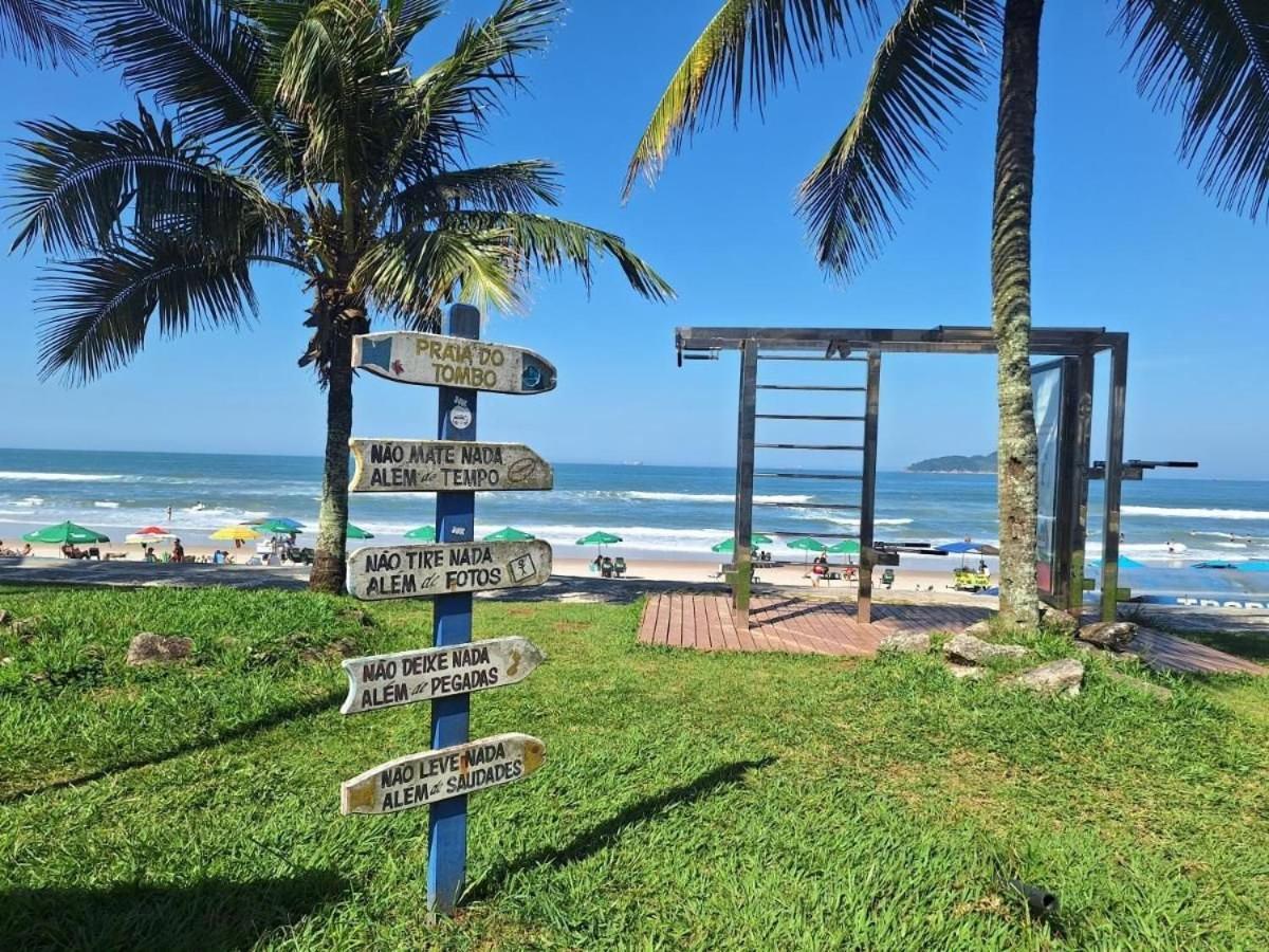 5E - Pé na areia do Guarujá - Praia do Tombo Exterior foto